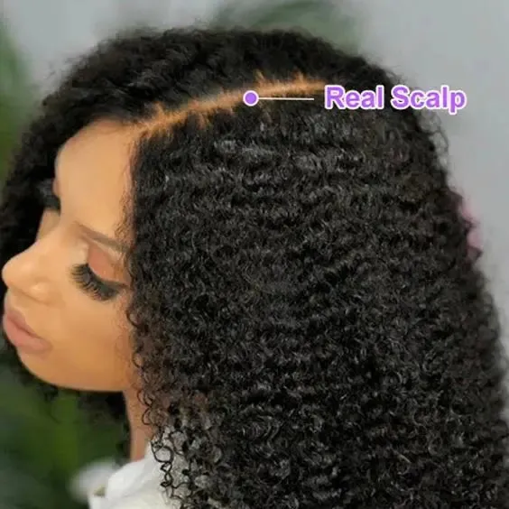 10A Kinky Curly Thin Part wig