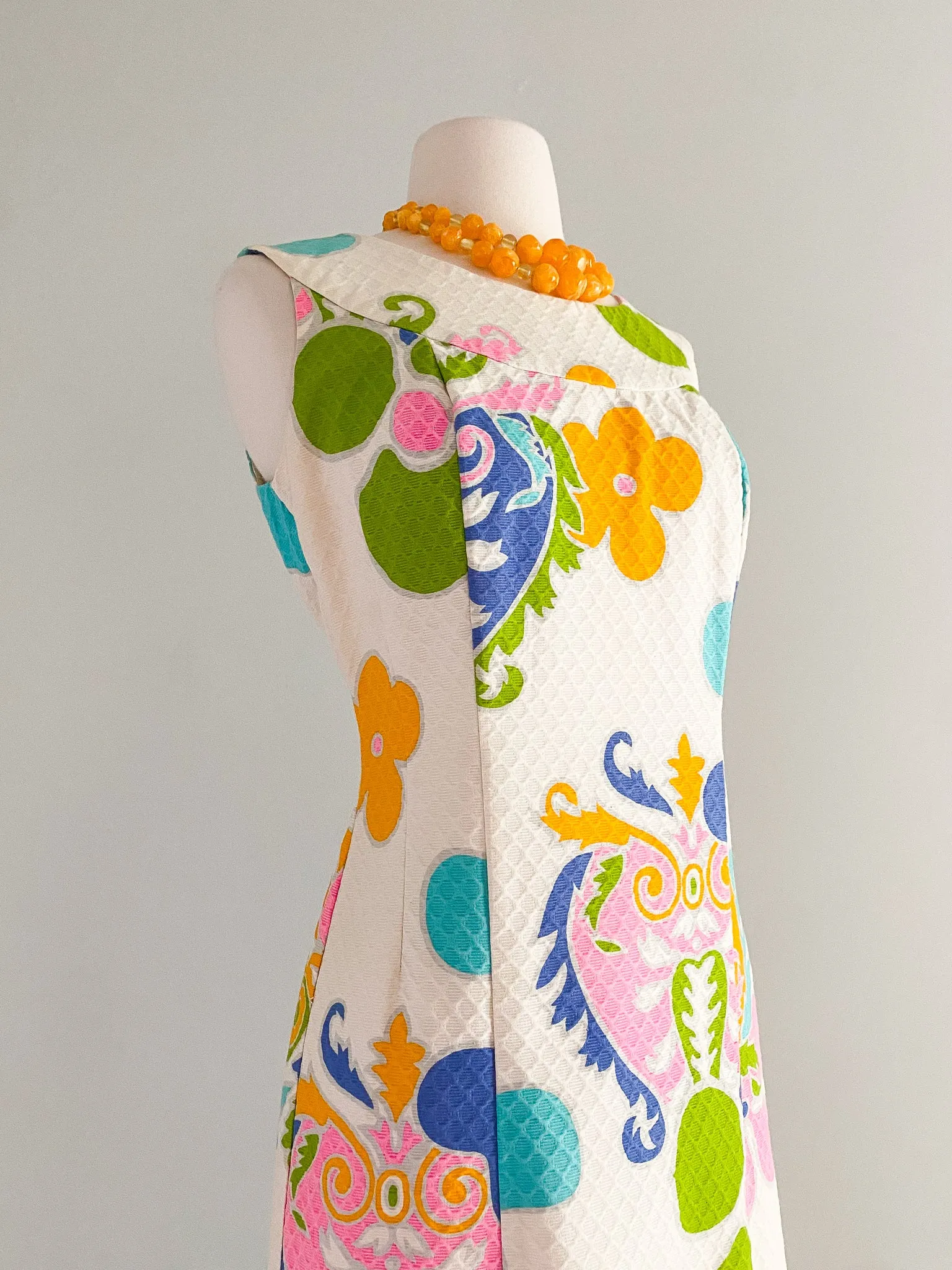 1960's Tori Richard Honolulu Floral Cotton Maxi Dress / Sz M/L