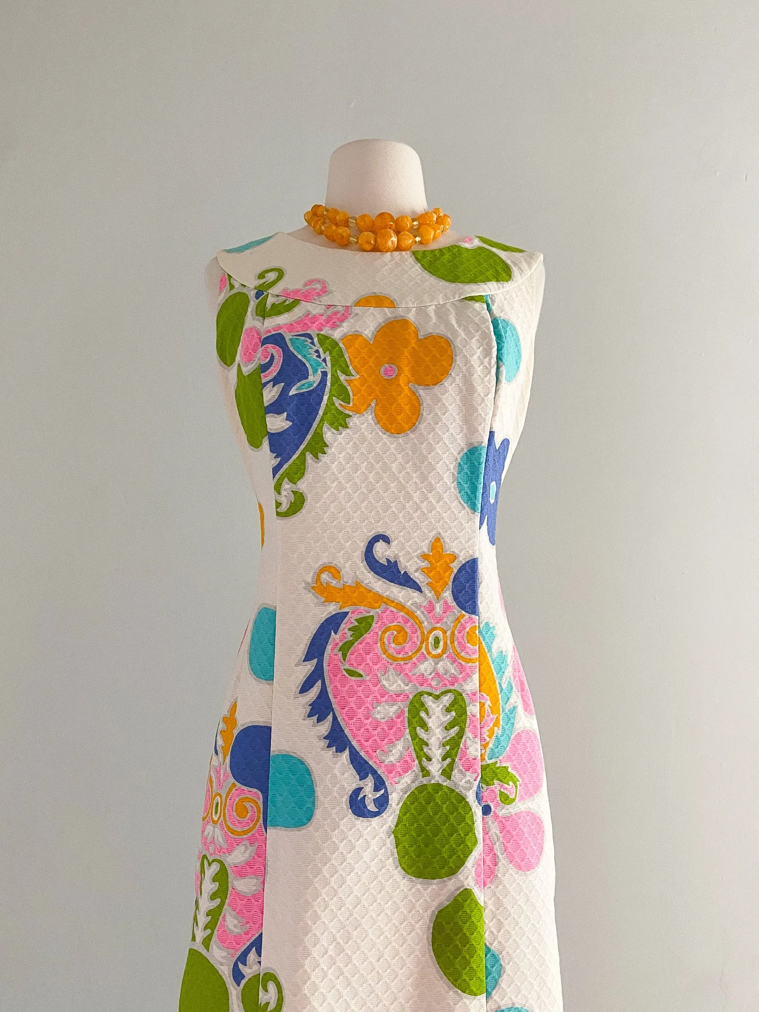 1960's Tori Richard Honolulu Floral Cotton Maxi Dress / Sz M/L