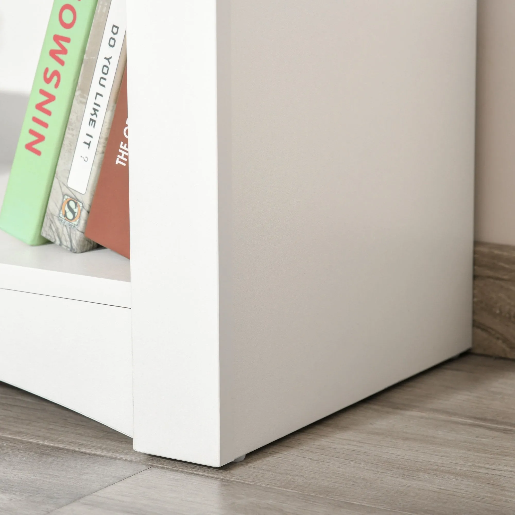4-Tier Bookcase, Modern Multi-Purpose Storage Cabinet, Freestanding Display Unit for Study, Living Room, White Bookcase