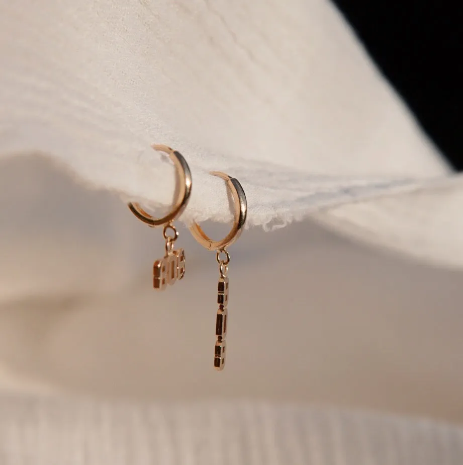 808 Huggie Hoop Earring - Solid 14kt