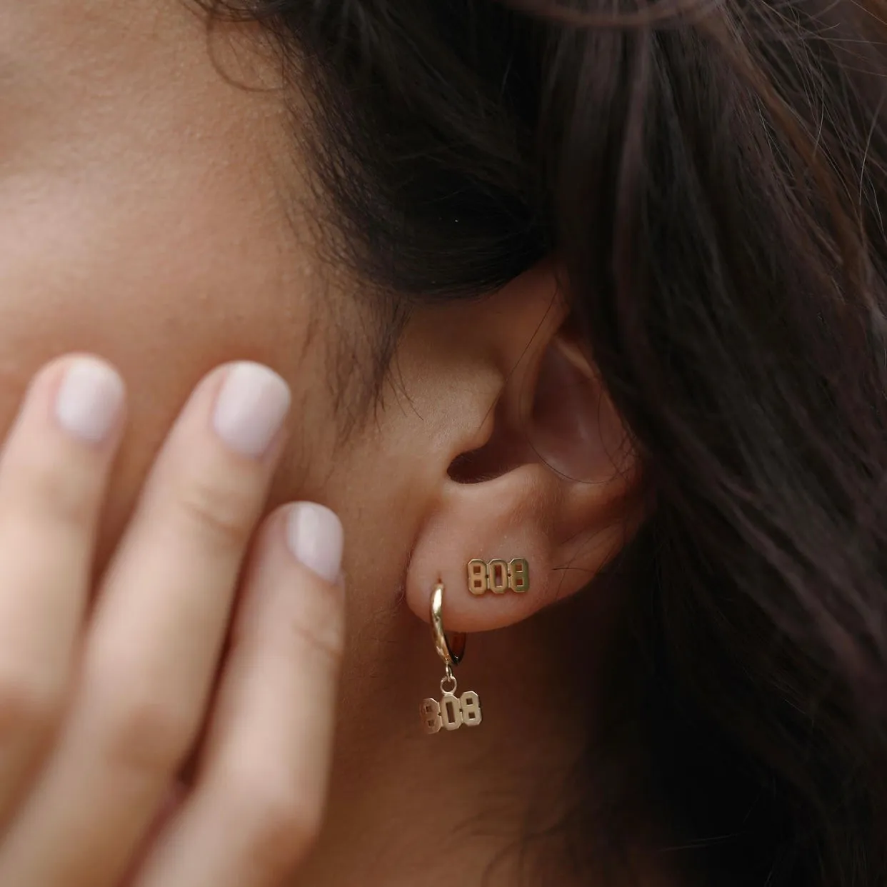 808 Huggie Hoop Earring - Solid 14kt