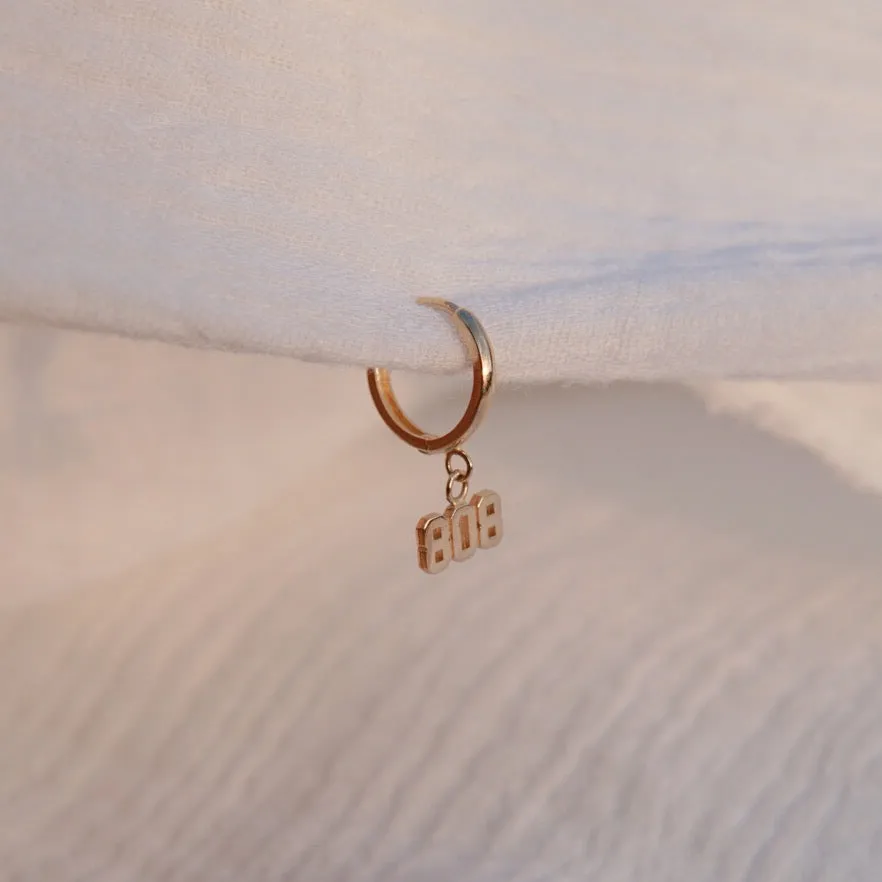 808 Huggie Hoop Earring - Solid 14kt