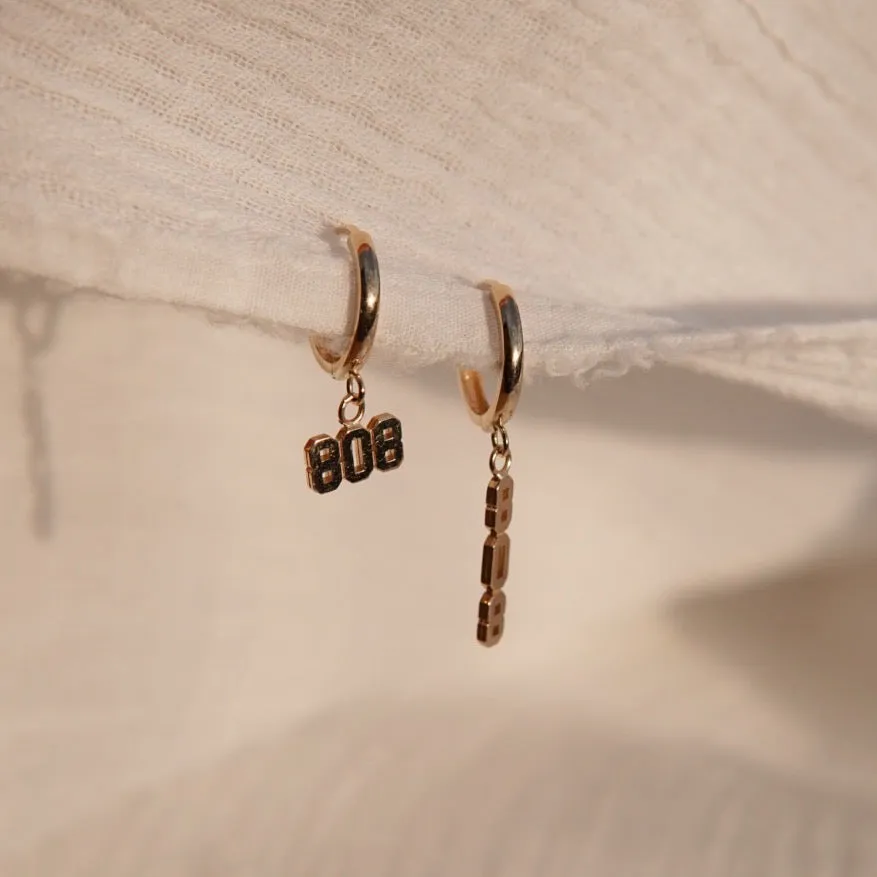 808 Huggie Hoop Earring - Solid 14kt