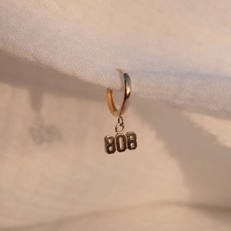 808 Huggie Hoop Earring - Solid 14kt