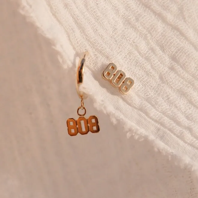 808 Huggie Hoop Earring - Solid 14kt