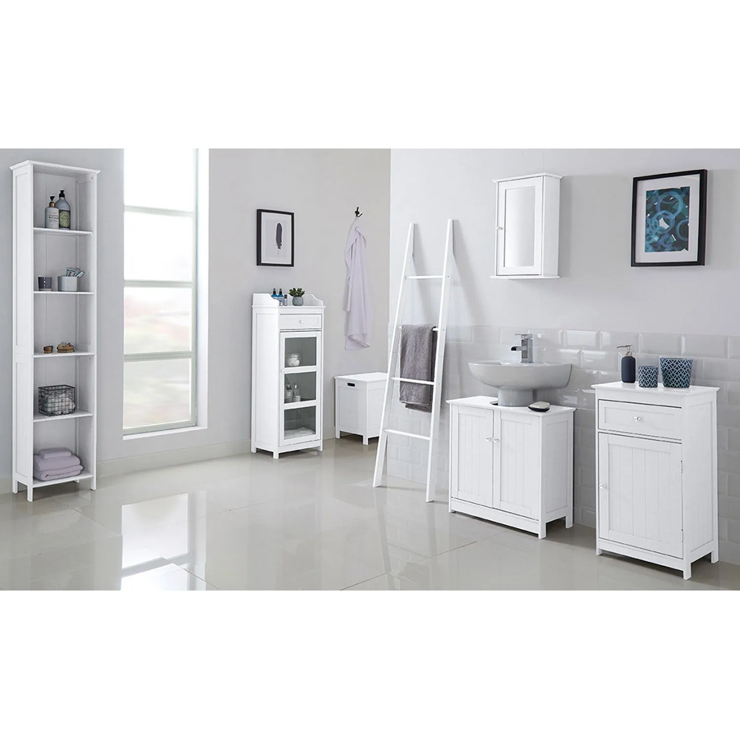 Alaska White Wooden 1 Door Storage Cabinet