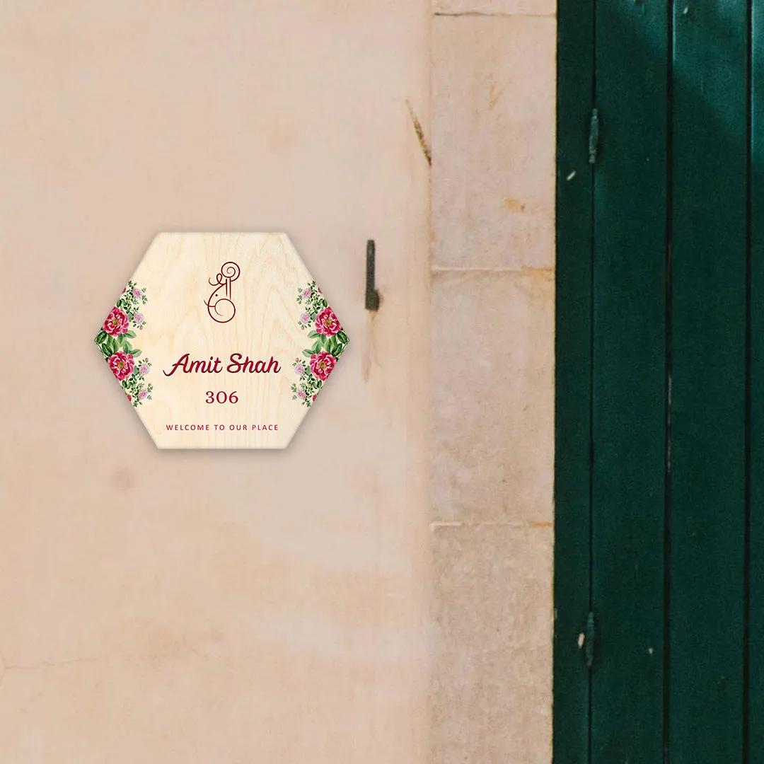 Arty Ganpati God Home Name Plate