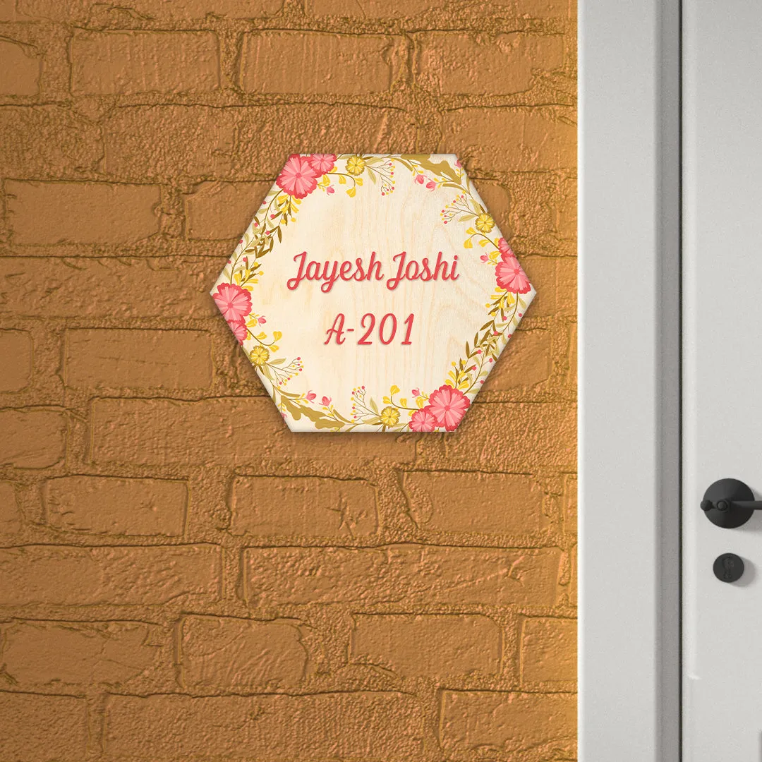 Attractive Floral Home Name Plate