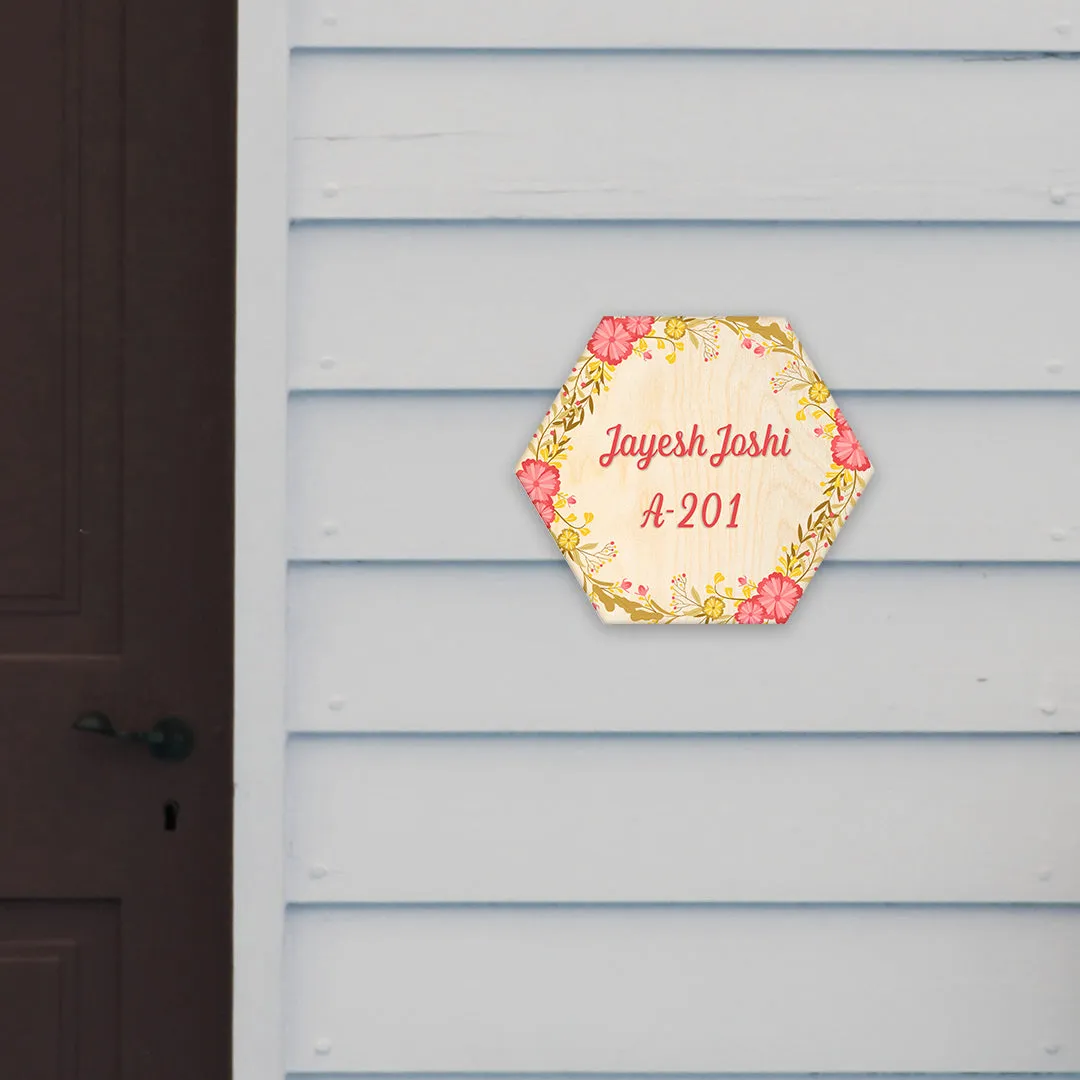 Attractive Floral Home Name Plate