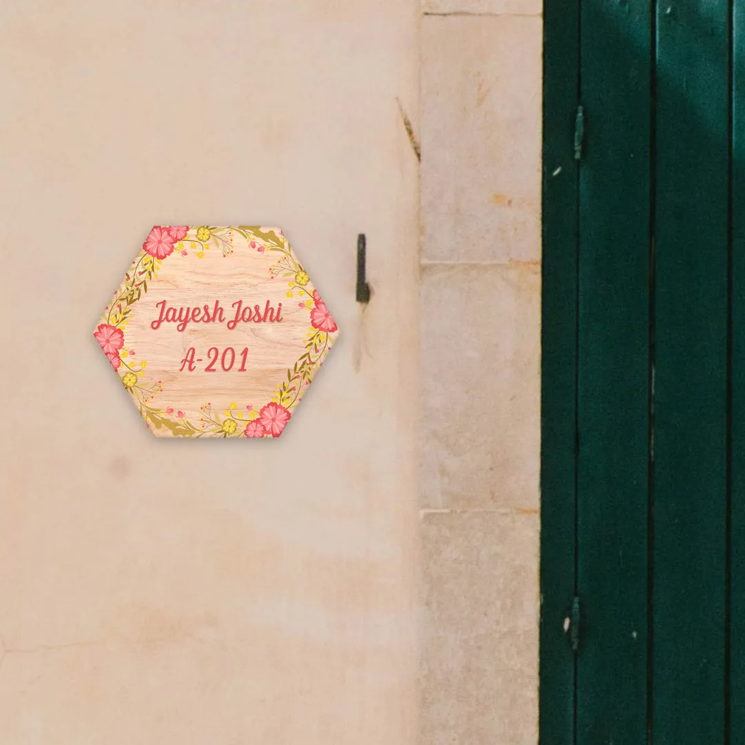 Attractive Floral Home Name Plate