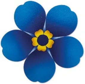 Bamboo forget-me-not flower pin badge and wedding table cards x 10