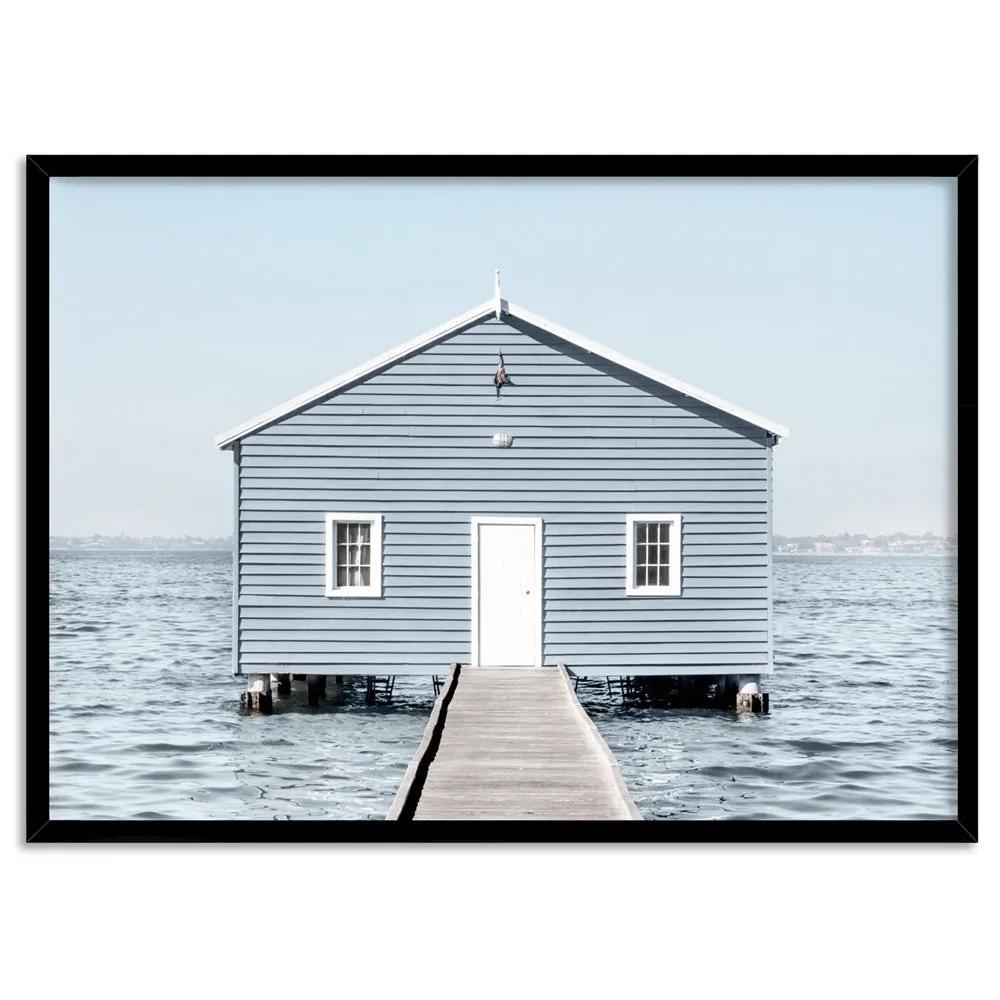 Blue Boat House - Art Print