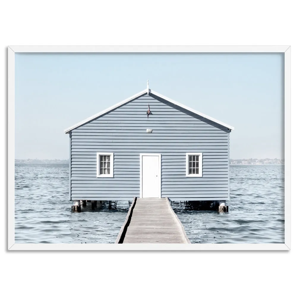 Blue Boat House - Art Print