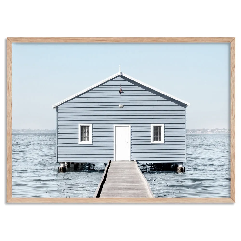 Blue Boat House - Art Print