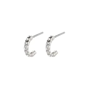 BRIGITTE crystal half hoops silver-plated