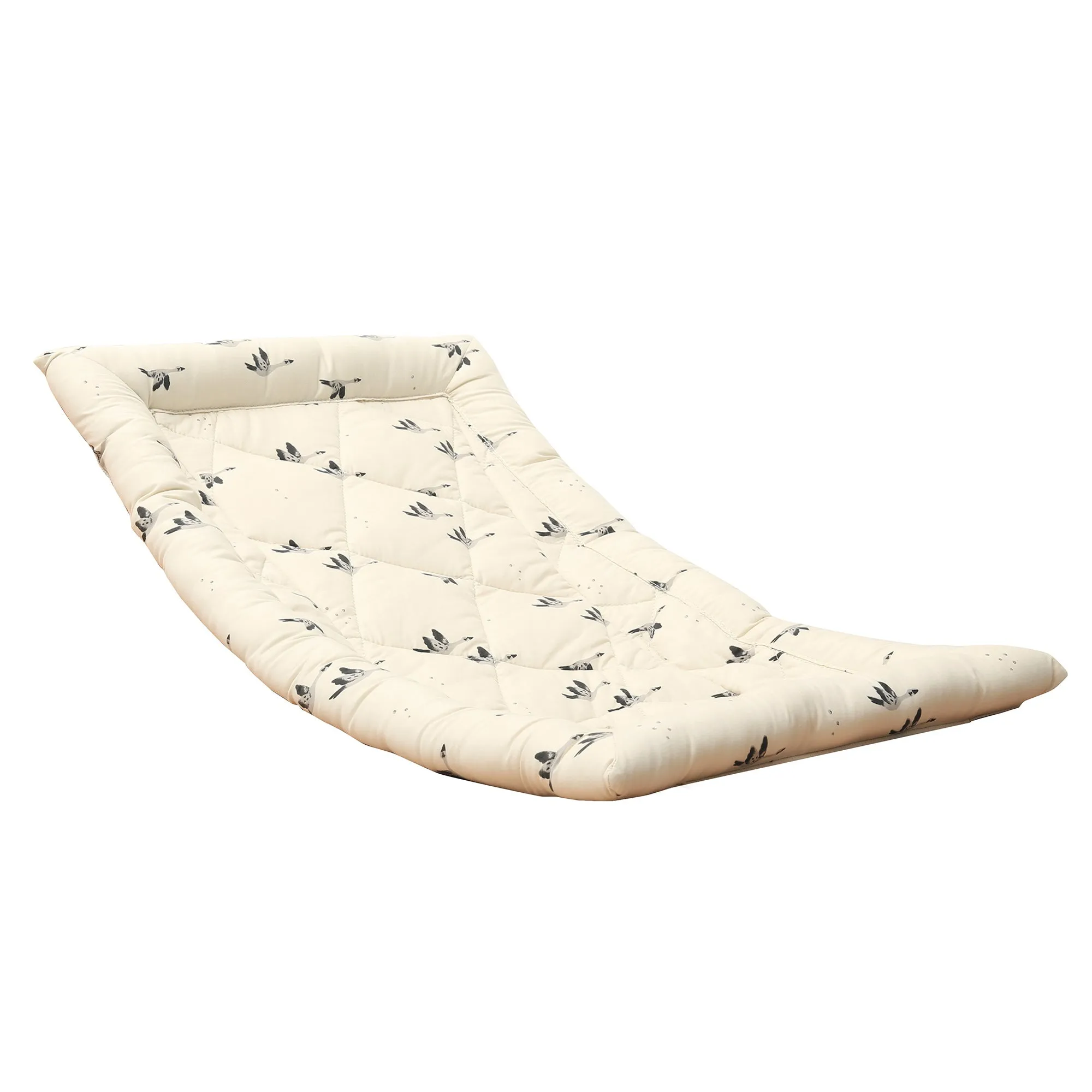 Charlie Crane LEVO Baby Rocker - Beech Rose Frame with April Goose Fabric