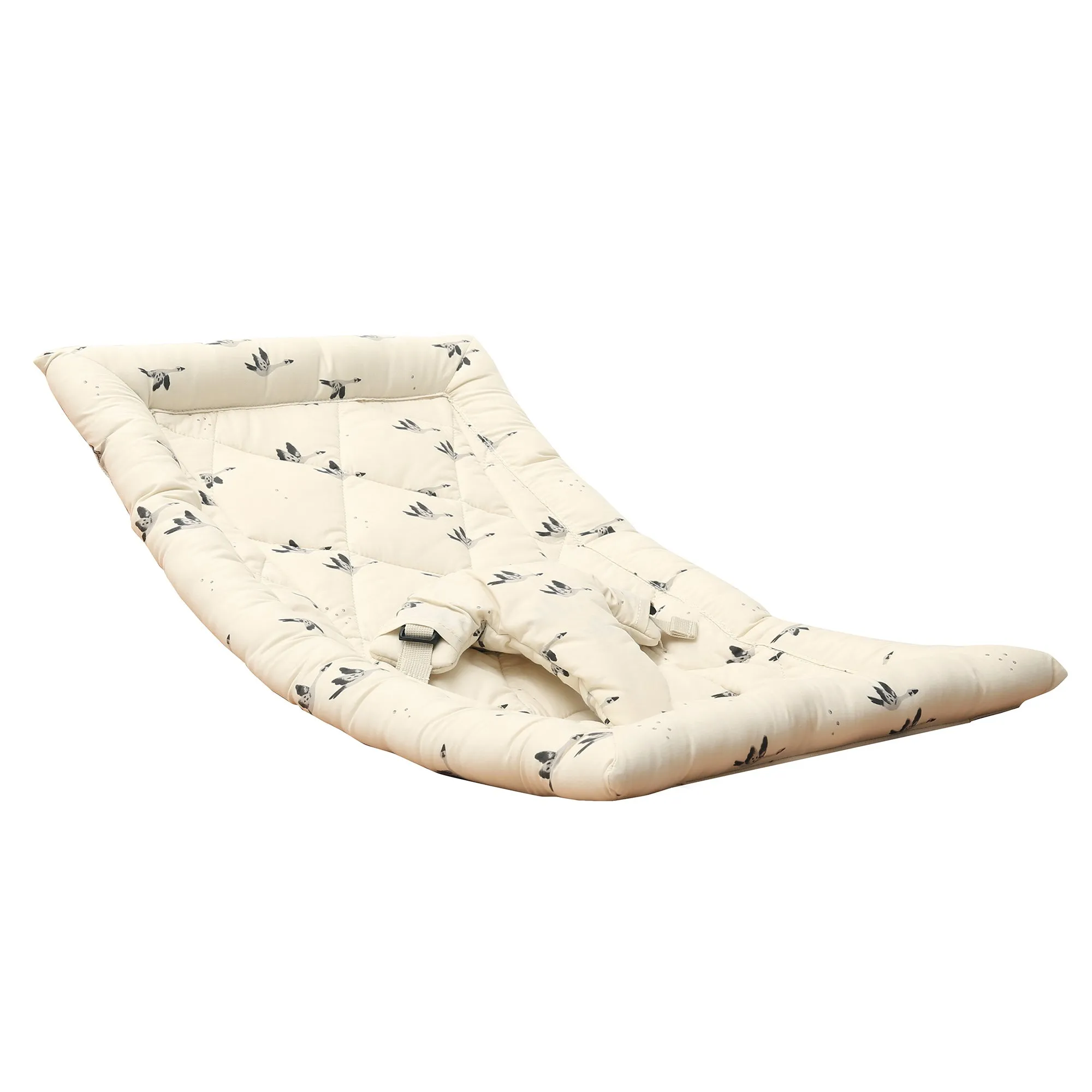 Charlie Crane LEVO Baby Rocker - Beech Rose Frame with April Goose Fabric