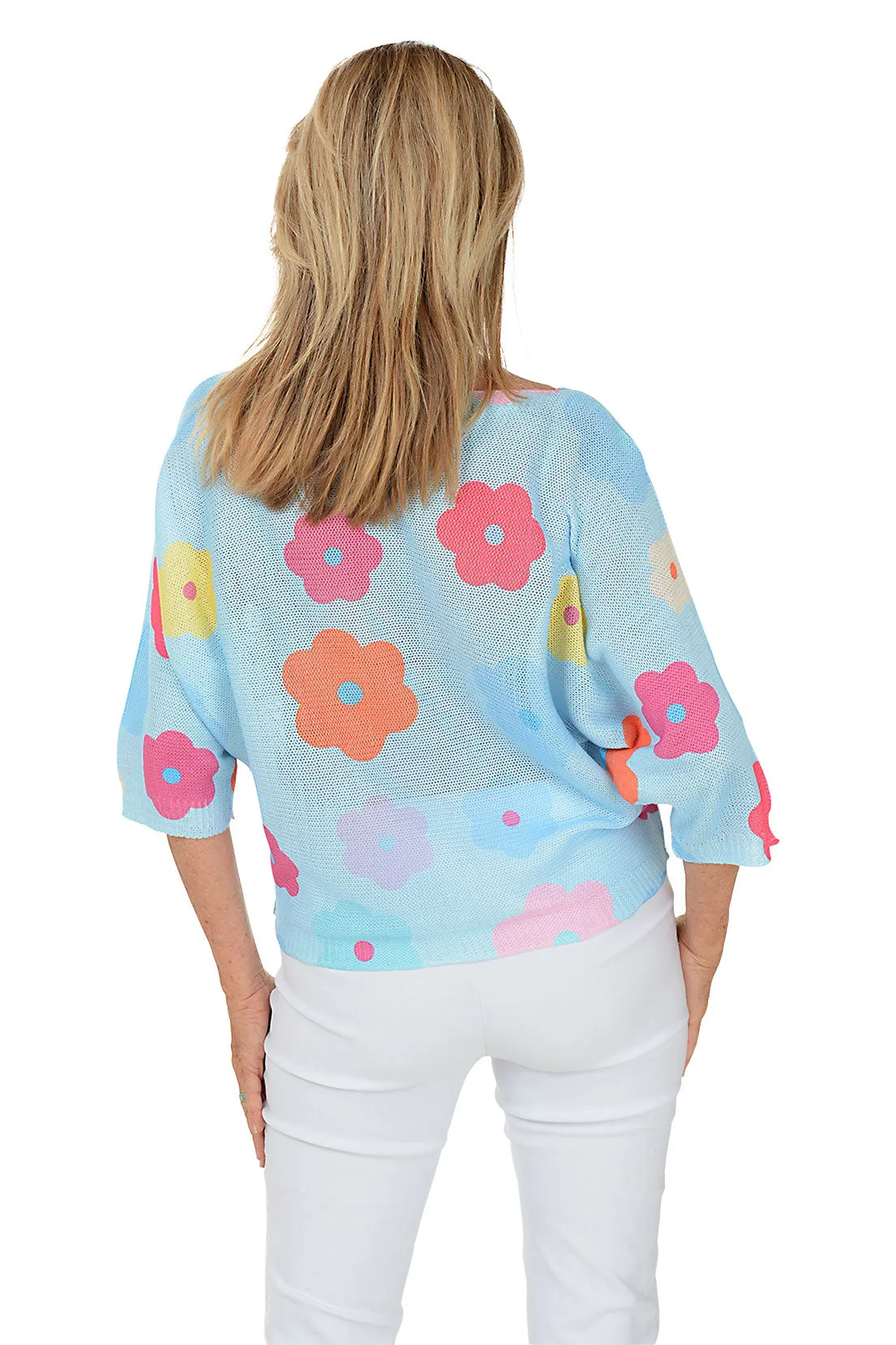 Daisy 3/4 Sleeve Lightweight Sweater
