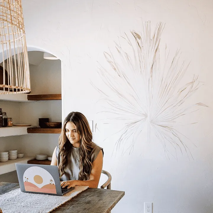 Dried Fan Palm Leaf Wall Decal