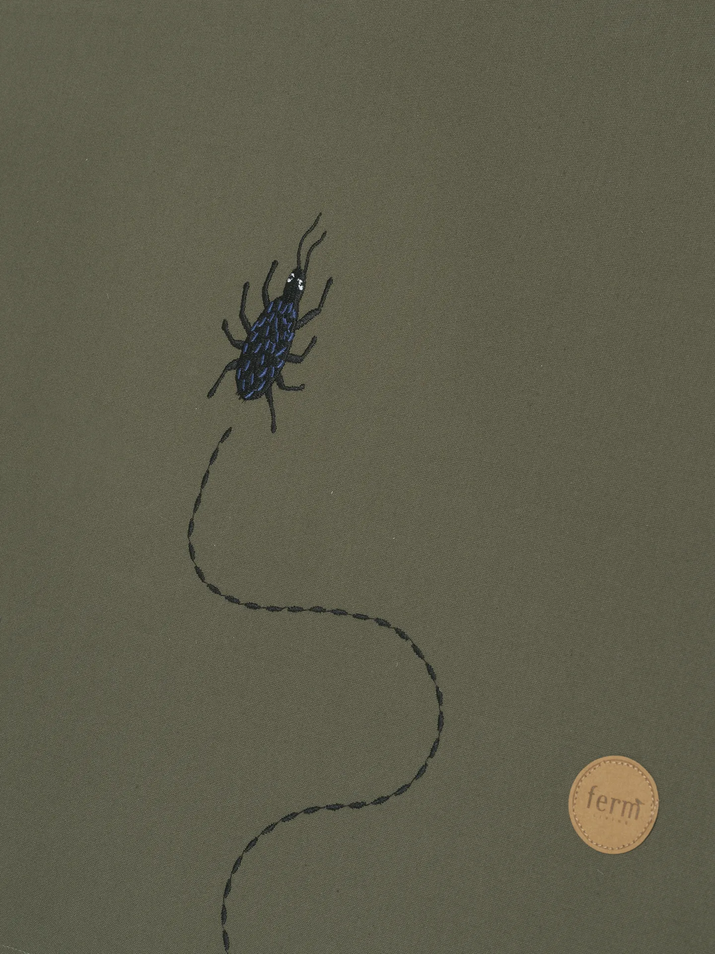 Ferm Living Tent - Beetle Embroidery - Dark Olive