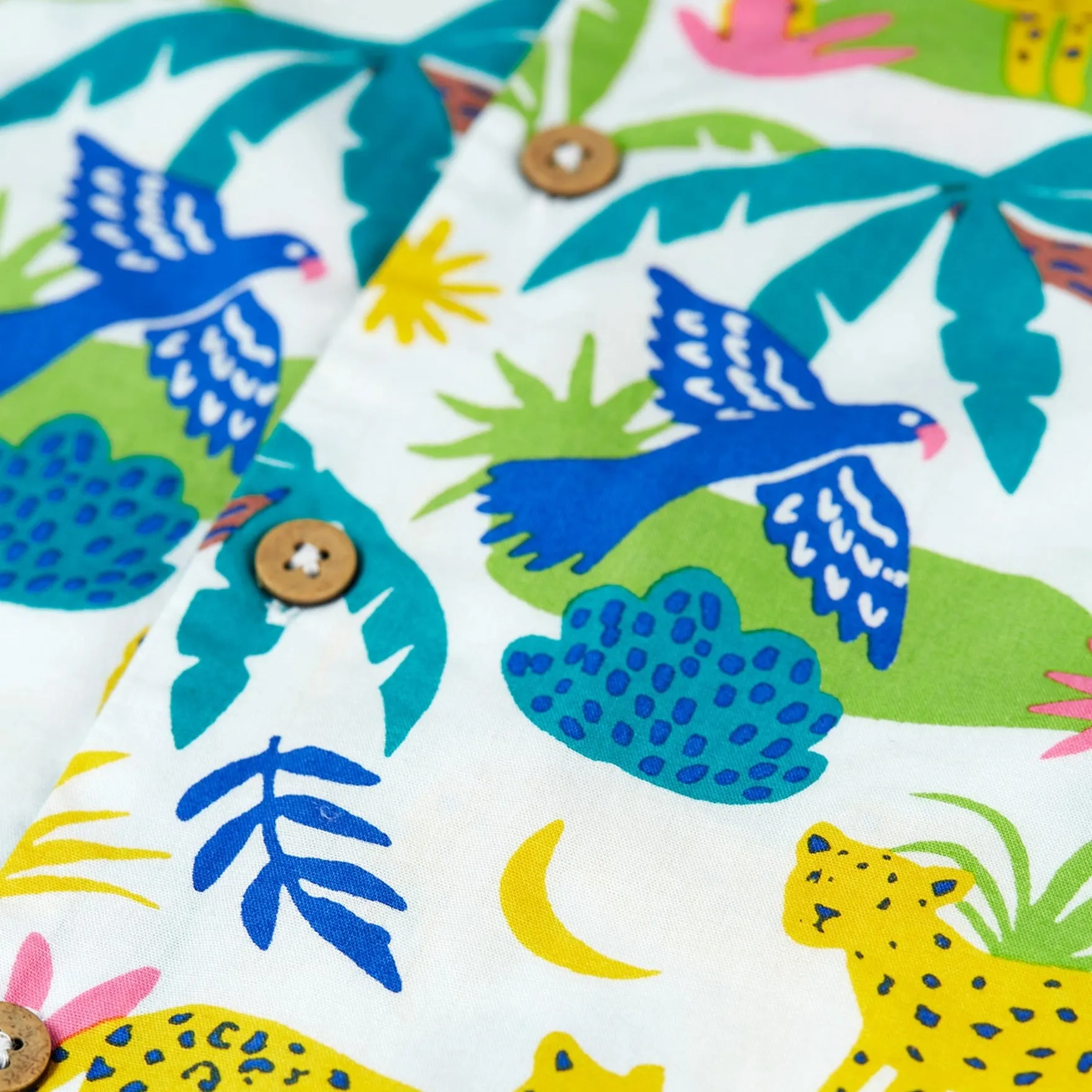 Frugi Harvey Hawaiian Shirt - Jaguar Jungle