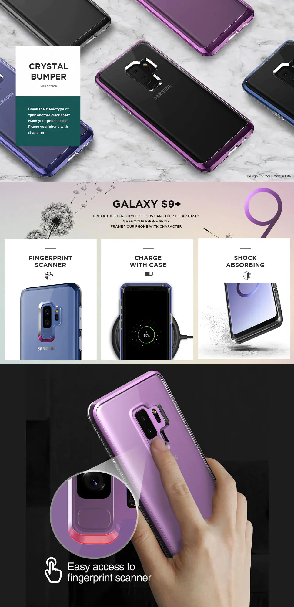 Galaxy S9 Plus Case Crystal Bumper