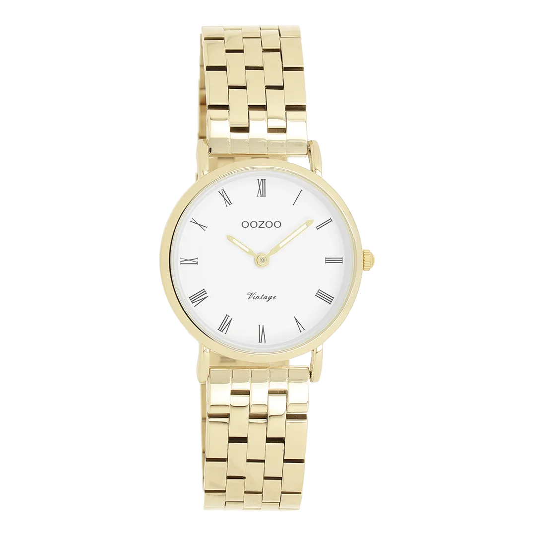 Gold coloured OOZOO watch with gold coloured stainless steel bracelet - C20376