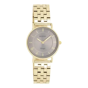 Gold coloured OOZOO watch with gold coloured stainless steel bracelet - C20377