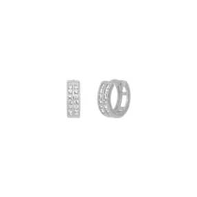HEATHER CZ HUGGIES SILVER