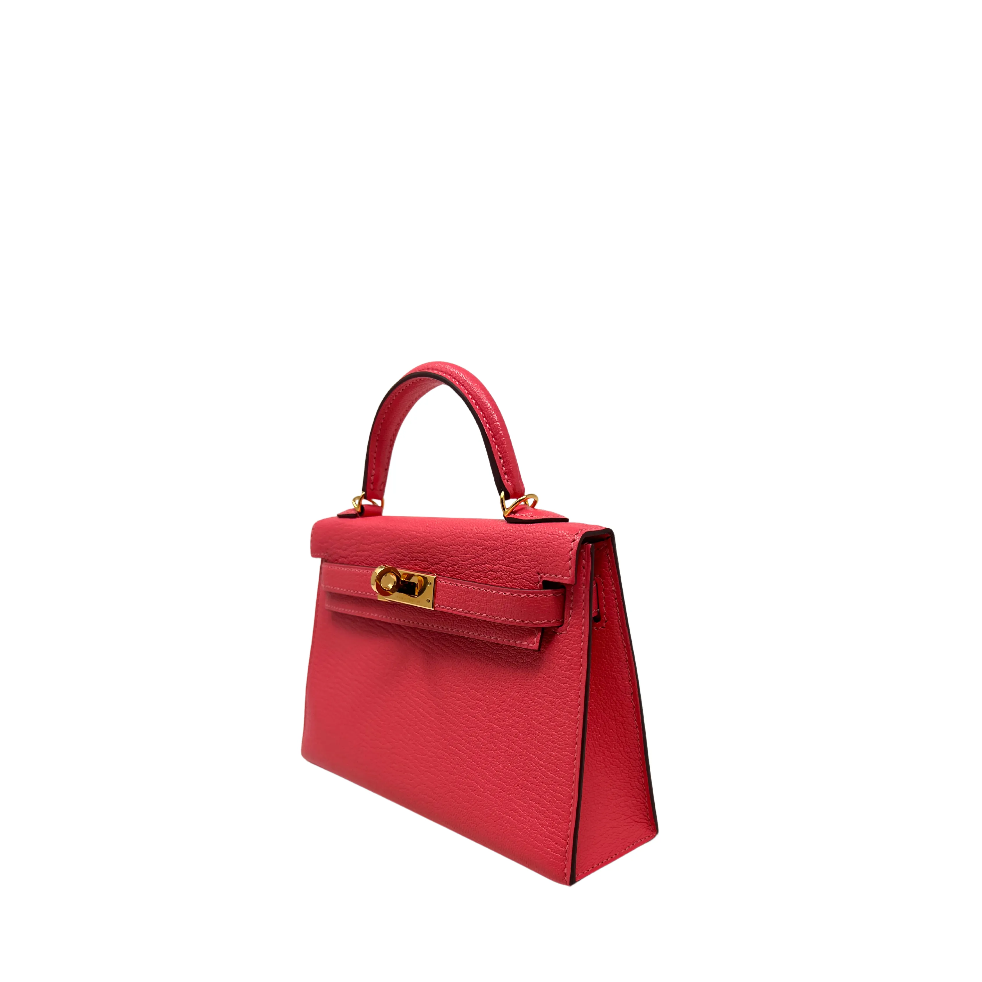 Hermes Rose Lipstick Chevre Mini Kelly 20