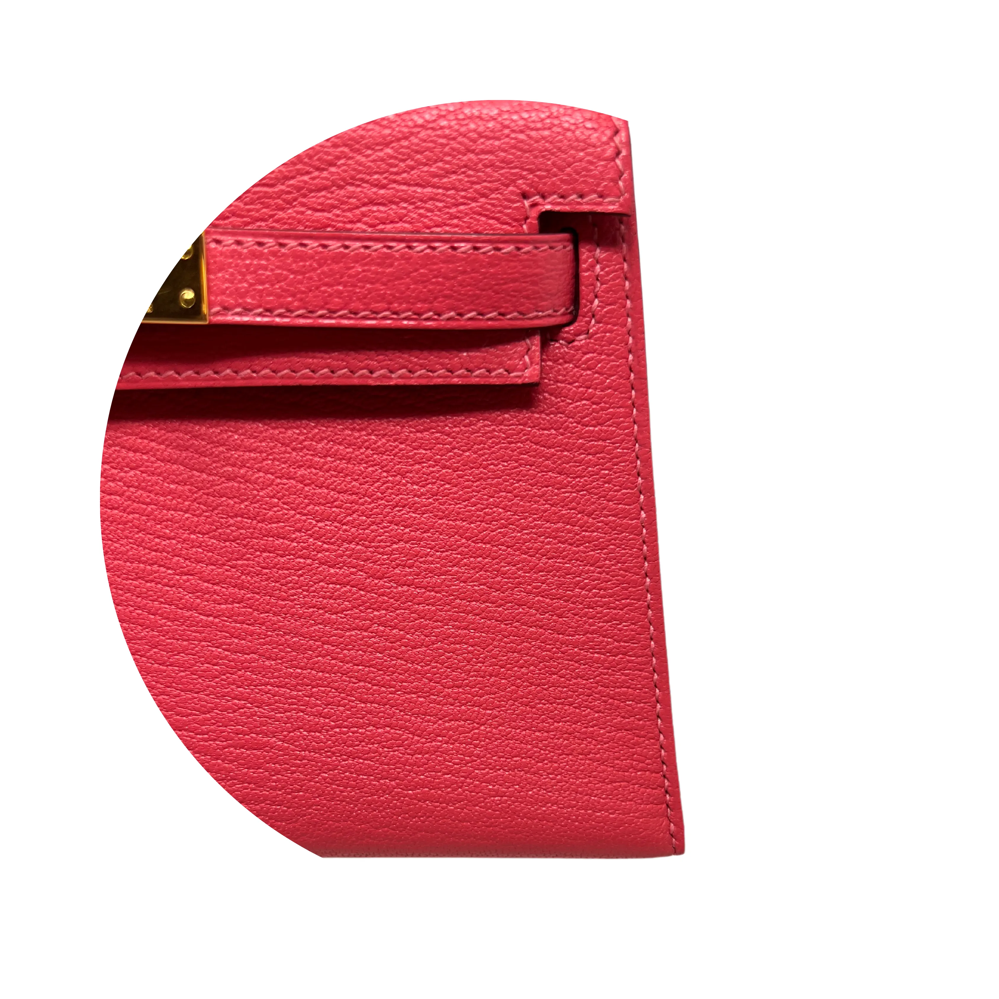 Hermes Rose Lipstick Chevre Mini Kelly 20