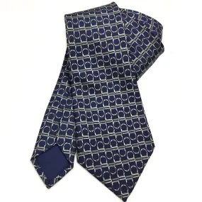 Hermes Silk Necktie 909 HA Stirrup Pattern Rare Vintage