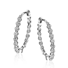 Hoop Earrings in 18k Gold with Diamonds