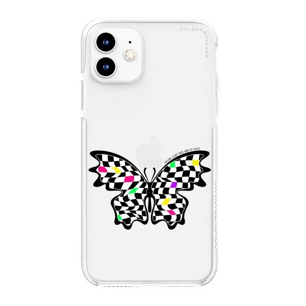 iPhone Case - Checkered Butterfly