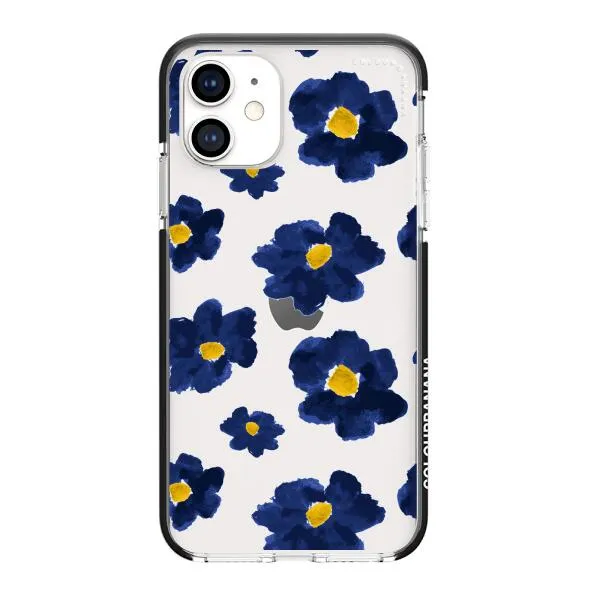 iPhone Case - Deep Blue Flowers