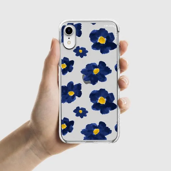 iPhone Case - Deep Blue Flowers
