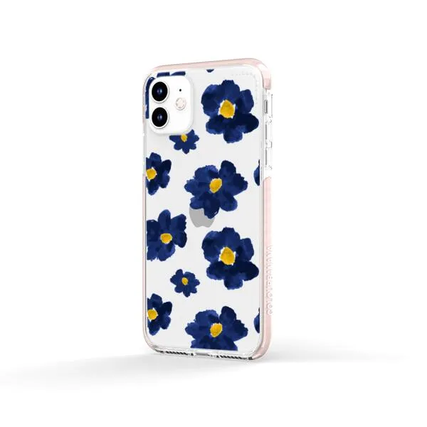 iPhone Case - Deep Blue Flowers