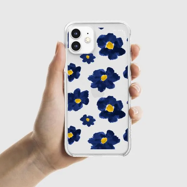 iPhone Case - Deep Blue Flowers