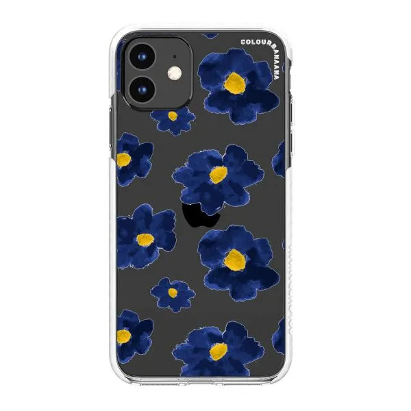 iPhone Case - Deep Blue Flowers