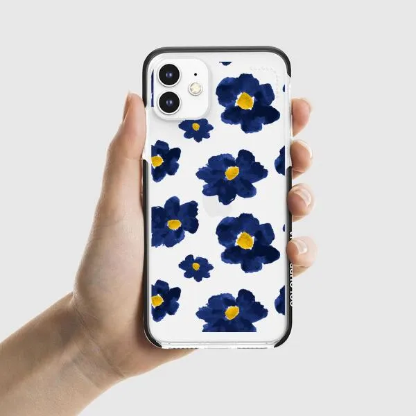 iPhone Case - Deep Blue Flowers