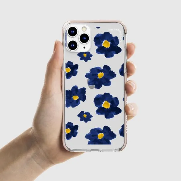iPhone Case - Deep Blue Flowers