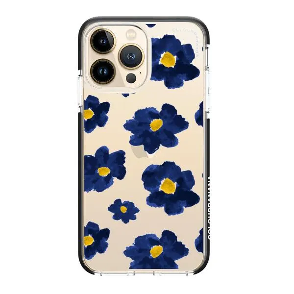 iPhone Case - Deep Blue Flowers