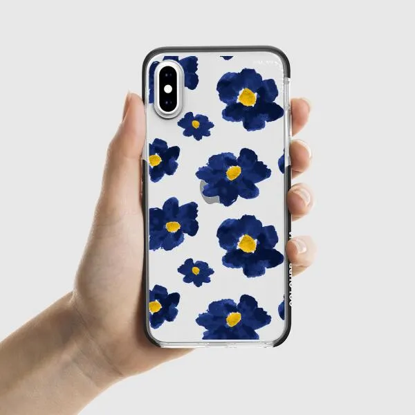 iPhone Case - Deep Blue Flowers