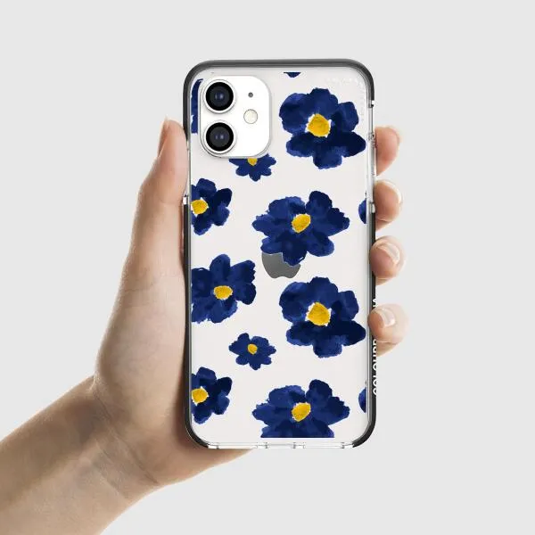 iPhone Case - Deep Blue Flowers