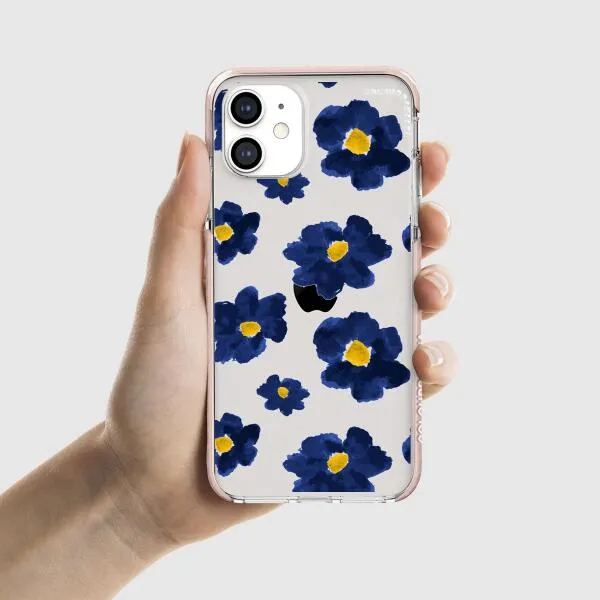 iPhone Case - Deep Blue Flowers