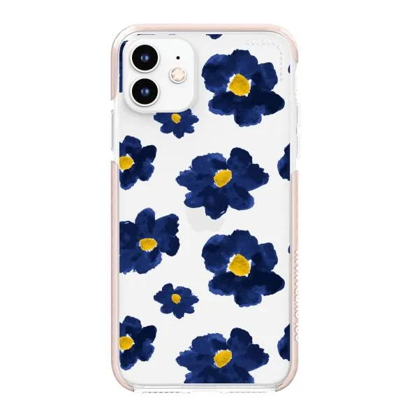 iPhone Case - Deep Blue Flowers