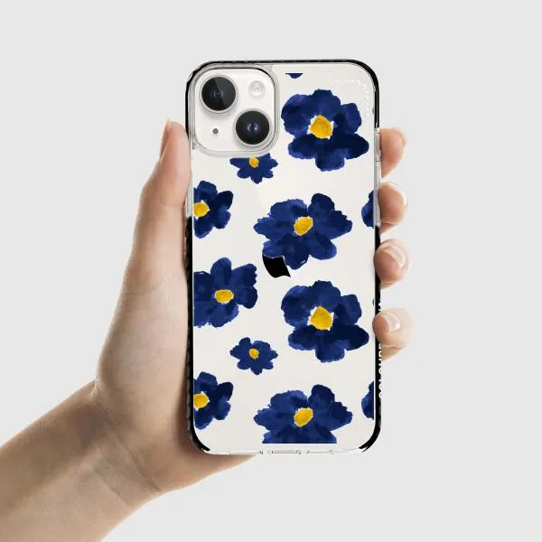 iPhone Case - Deep Blue Flowers