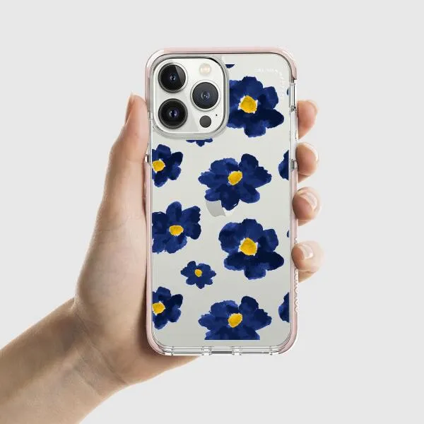iPhone Case - Deep Blue Flowers