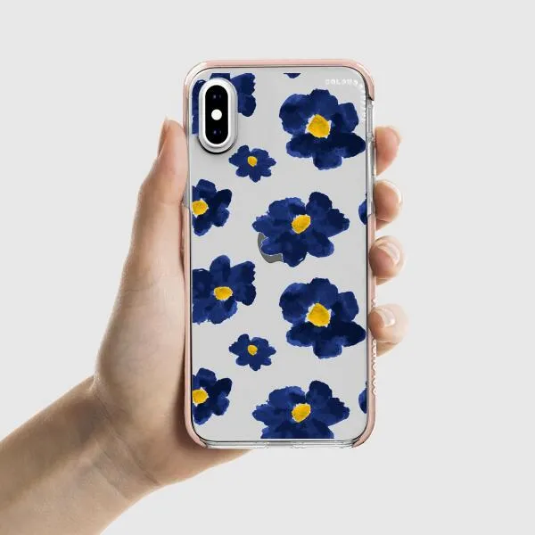 iPhone Case - Deep Blue Flowers